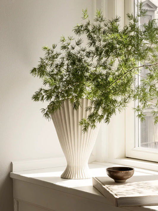 White fountain vase