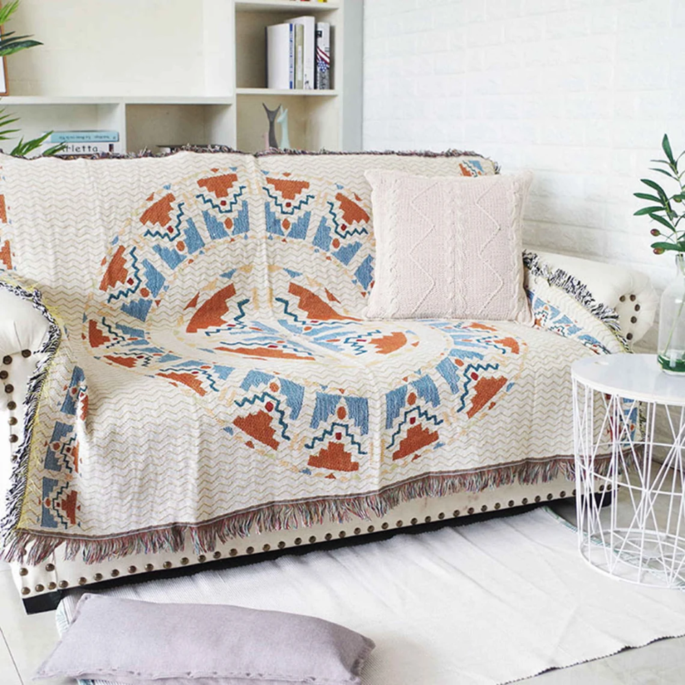 Woven Blanket with Geometric Pattern